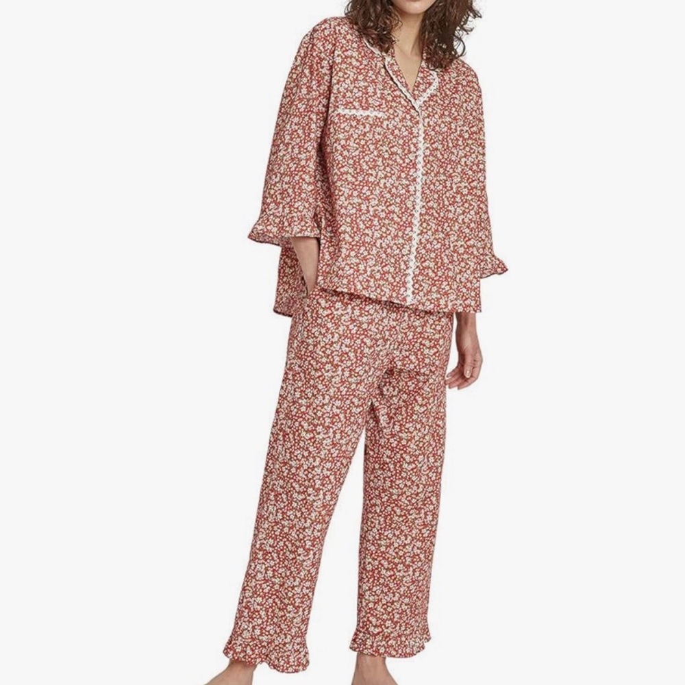 Floral Pajamas - Pink and White